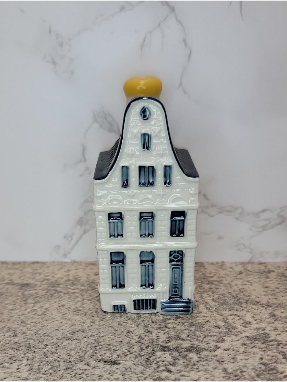 Vintage BOLS KLM delft blue #40 The Red Hat House Empty Miniature Dutch bottle